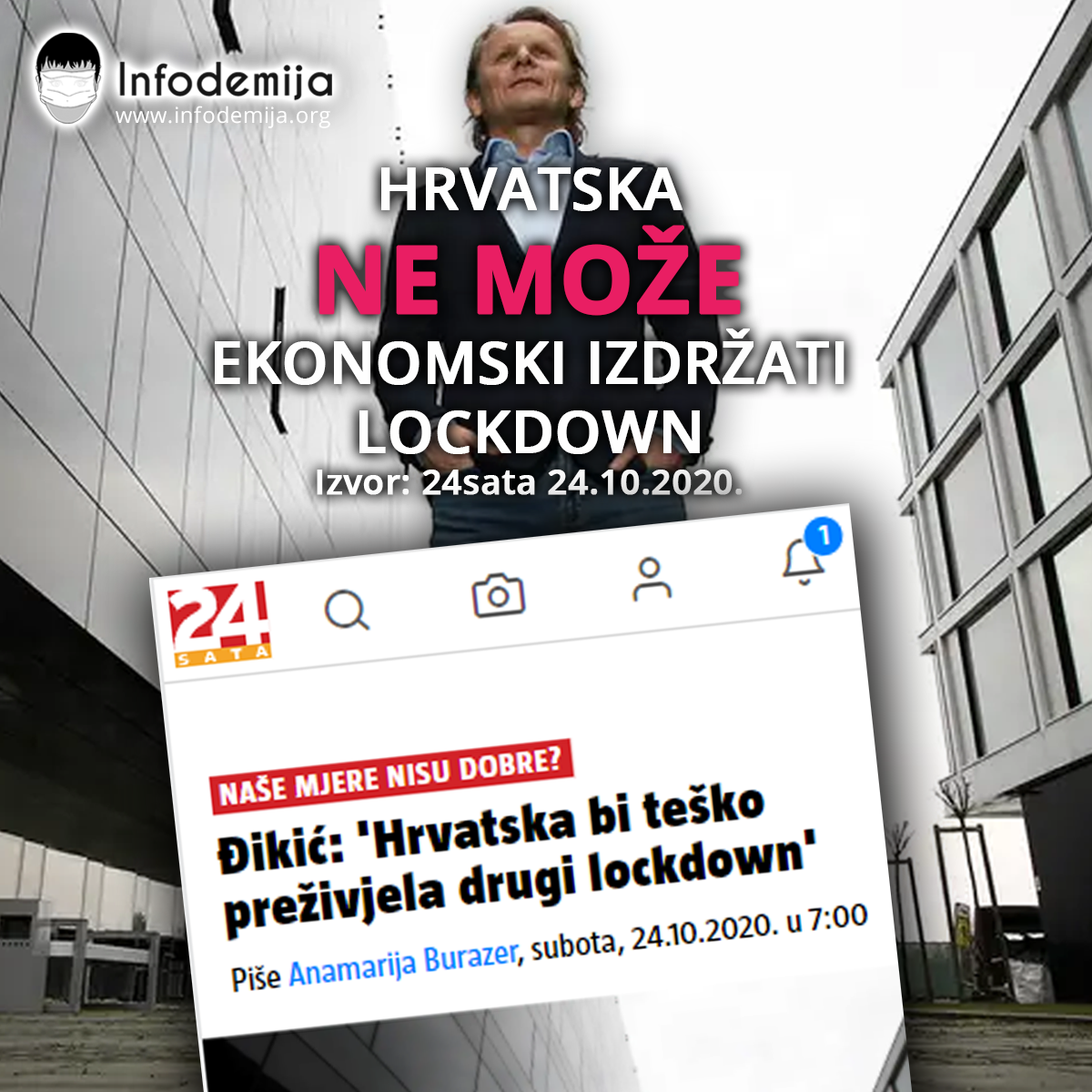 Ivan Đikić - Hrvatska ne može ekonomski izdržati lockdown